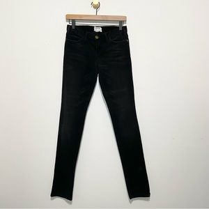 Current/Elliott Black Ribbed Corduroy Low Rise Stretch Skinny Pants